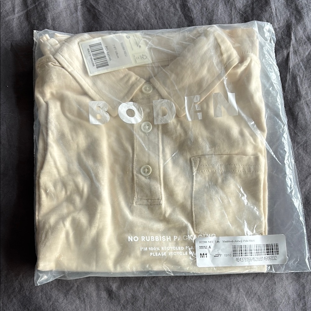 NWT Boden Cream Polo Shirt with Pocket